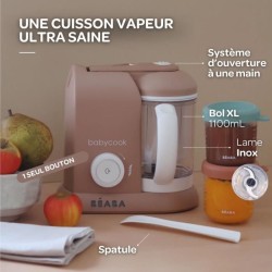 BÉABA - Babycook Solo - Robot Bébé 4 en 1 Mixeur-Cuiseur - Cuisson Vapeur - P...