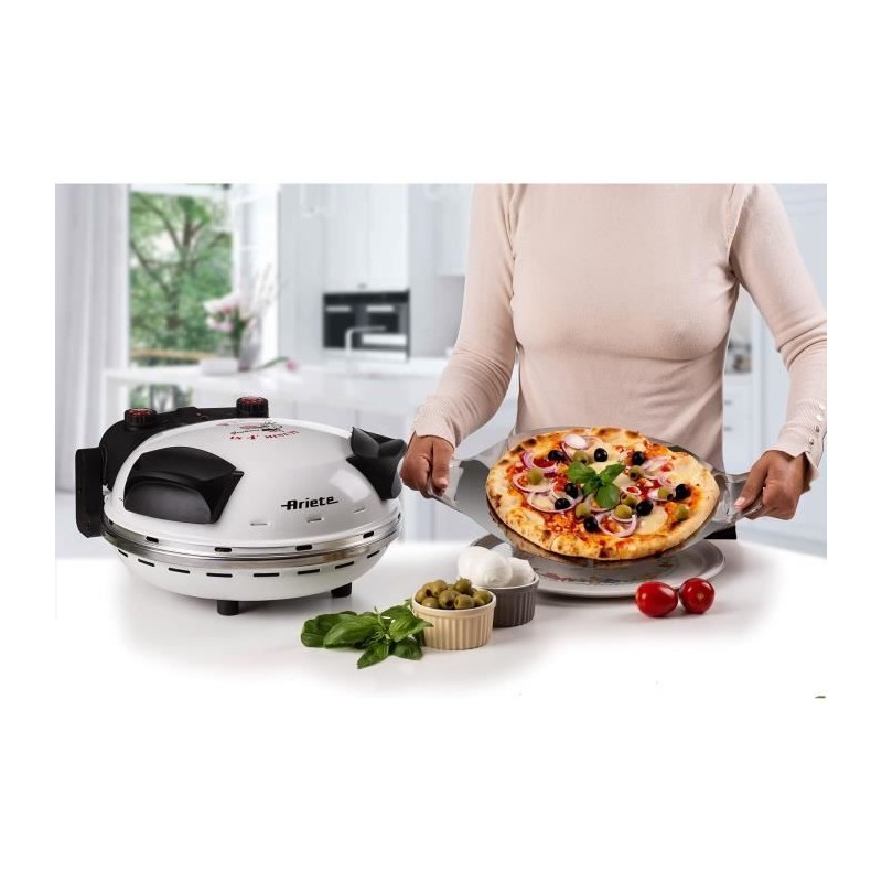 Four a Pizza électrique ARIETE - 918 - Blanc - Pierre réfractaire -