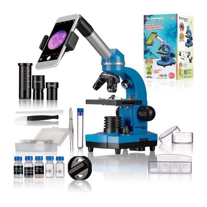 Microscope étudiant BIOLUX SEL - BRESSER JUNIOR - grossissement 40x-1600x - k...