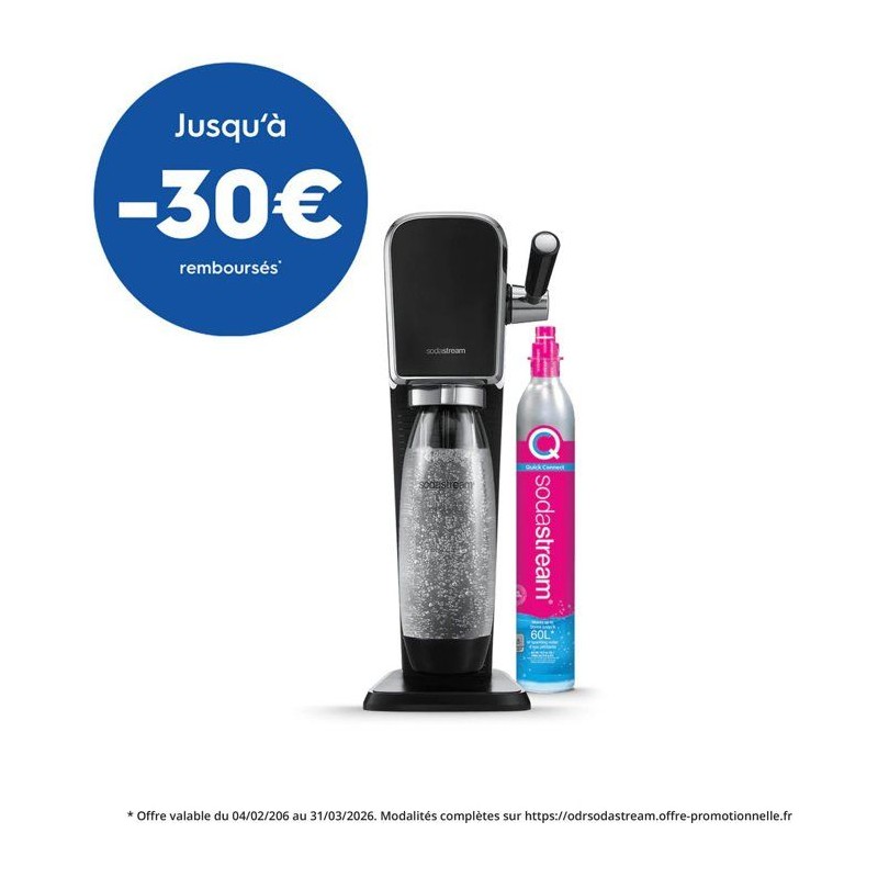 Machine a soda et eau pétillante - SODASTREAM - ART - 1 bouteille compatible ...