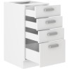 ATLAS Meuble bas 4 tiroirs - Décor blanc - L40 x P52x H82 - Plan de travail n...