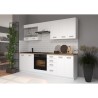 ATLAS Meuble bas 4 tiroirs - Décor blanc - L40 x P52x H82 - Plan de travail n...