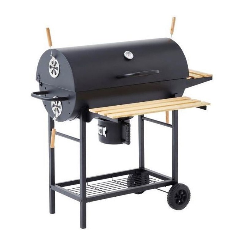 COOKING BOX Barbecue a charbon MIKE - 115x66x106 cm - 2 grilles acier chromé ...