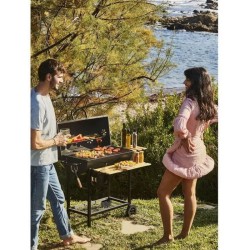 COOKING BOX Barbecue a charbon MIKE - 115x66x106 cm - 2 grilles acier chromé ...