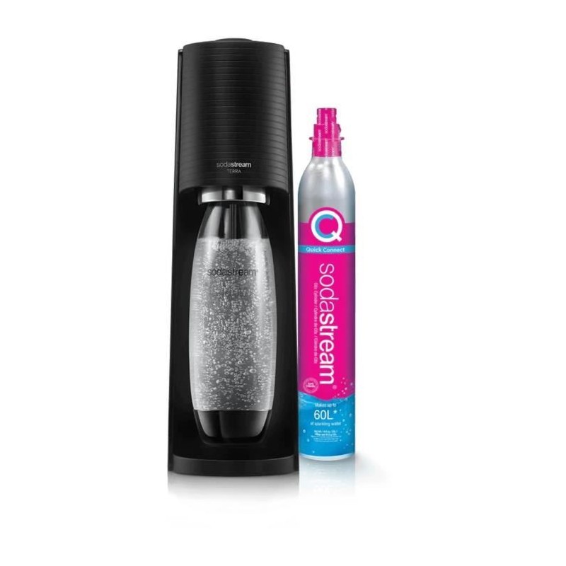 Machine a soda et eau pétillante SODASTREAM - TERRA Noire - 1 bouteille compa...