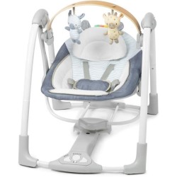 INGENUITY Transat bébé Balancelle électrique pliable – Chambray,cadeau bébé, ...