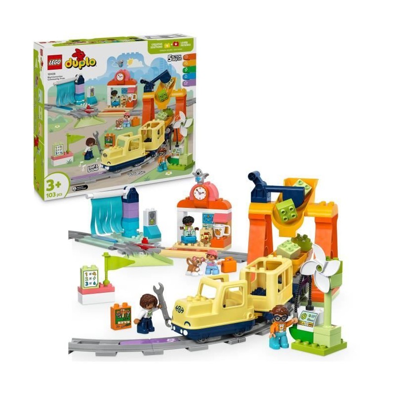 LEGO DUPLO Ma ville 10428 Le grand train communautaire interactif - Jouets d'...