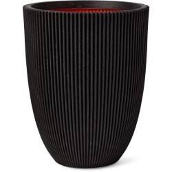CAPI EUROPE Vase élégant GROOVE - 46x58 cm - Noir