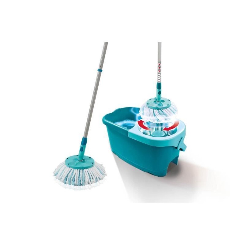 Set lave sol avec seau essoreur Leifheit Clean Twist Disc Mop 52101, balais s...