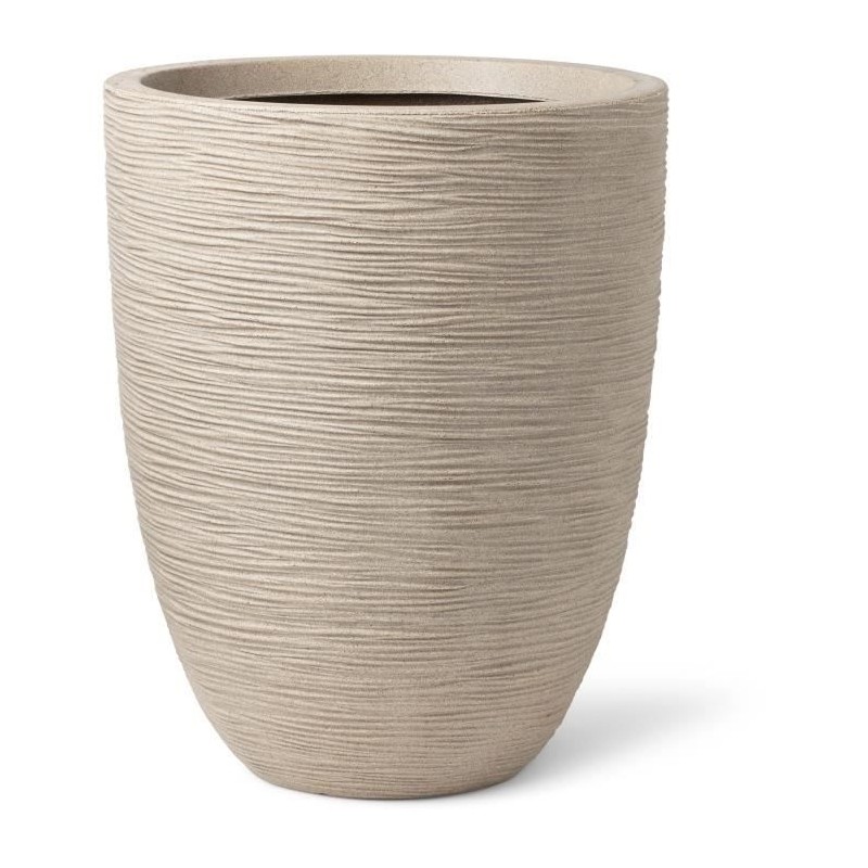 CAPI EUROPE Vase élégant bas WASTE RIB NL - 46x58 cm - Terrazzo beige