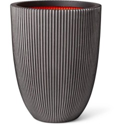 CAPI EUROPE Vase élégant GROOVE - 46x58 cm - Anthracite - 100% recyclable