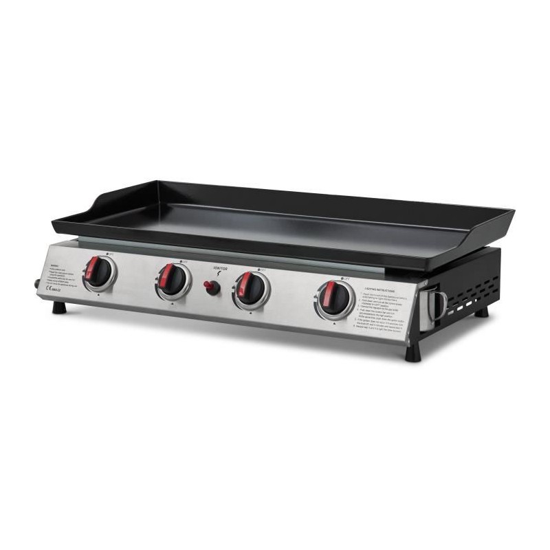 COOKING BOX Plancha gaz  CALI - 4 feux - 9,6 kW - 82x45x22 cm - Surface de cu...
