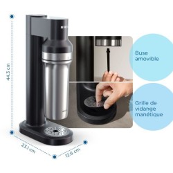 Machine a soda BRITA - SodaTRIO Noire - 1 Bouteille 1L et 1 Cylindre de CO2 i...