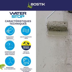 Membrane d'étanchéité - BOSTIK - Waterstop - Réparation fuites - Seau 14 kg -...