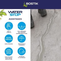 Membrane d'étanchéité - BOSTIK - Waterstop - Réparation fuites - Seau 14 kg -...