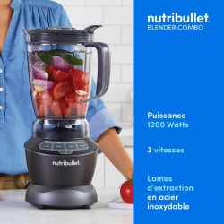 Blender - NUTRIBULLET Combo - NBF500DG - 1200 Watt - Pichet 1.65L - 2 tasses ...
