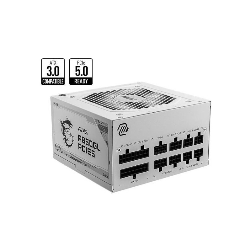 MSI - MAG A850GL PCIE5 WHITE - Bloc d'alimentation interne - 850W