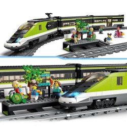 LEGO City Le Train de Voyageurs Express - Jouet de Train Télécommandé - Phare...