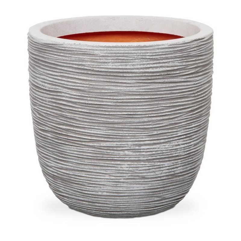 CAPI EUROPE Pot de fleurs NATURE RIB - 54x52 cm - 113 L - Ivoire