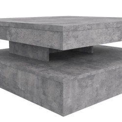 Table basse carrée pivotante - Panneau de particules - Décor béton gris clair...