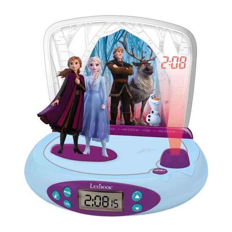 Réveil Projecteur La Reine des Neiges 2 - Effets sonores et veilleuse intégré...