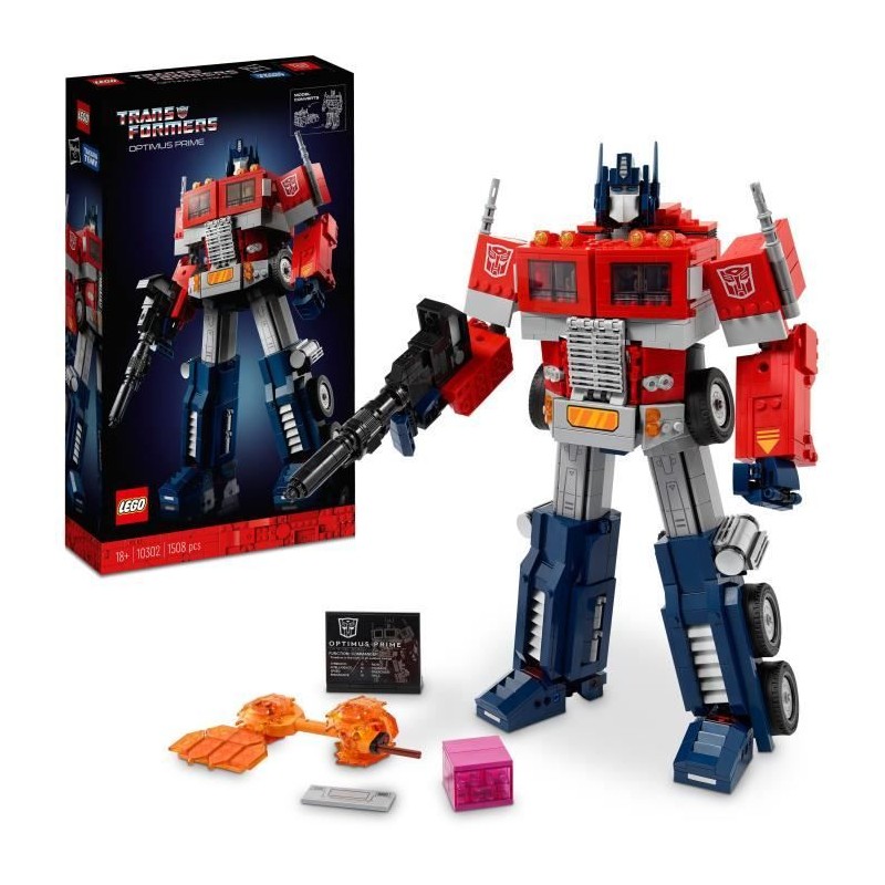 LEGO ICONS™ 10302 Optimus Prime, Figurine Autobot Robot de Transformers, Maqu...
