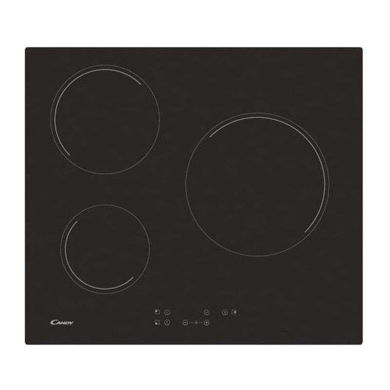 Plaque de cuisson vitrocéramique CANDY CH63CT - 3 foyers - Noir