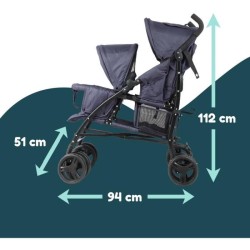 Poussette canne double BAMBISOL - 6-36 mois pour le siege avant (max 15 kg) e...