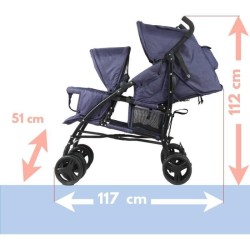 Poussette canne double BAMBISOL - 6-36 mois pour le siege avant (max 15 kg) e...