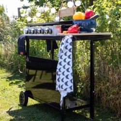 GARDEN MAX Plancha gaz MERIDA - 4 feux - Sur chariot - 127 x 46,5 x 95 cm - A...