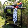 GARDEN MAX Plancha gaz MERIDA - 4 feux - Sur chariot - 127 x 46,5 x 95 cm - A...