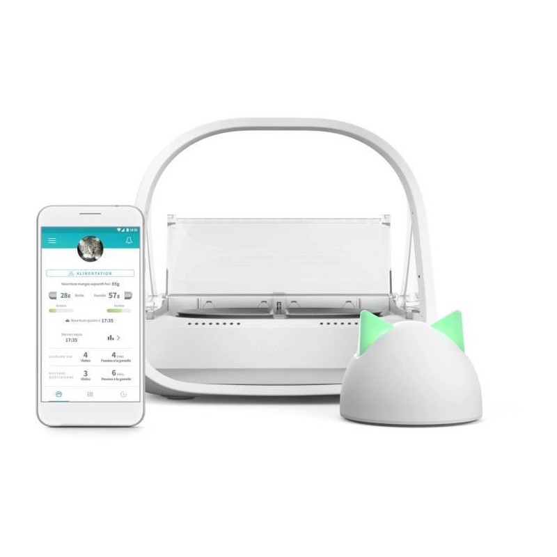 SUREFEED Distributeur de nourriture a puce électronique connecté - Blanc (Liv...