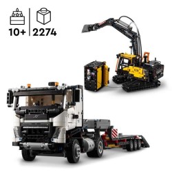 LEGO Technic 42175 Camion Volvo FMX et Pelleteuse Électrique EC230 - Set de V...