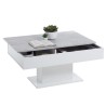 Table Basse - Bout de canapé -  mélamine Gris Béton et Blanc L100 x H46,1 x P...