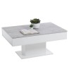 Table Basse - Bout de canapé -  mélamine Gris Béton et Blanc L100 x H46,1 x P...