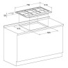 HOTPOINT PNN 751 IX Plaque de cuisson gaz - 5 foyers - 10,5kW - L75 x