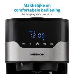 Cafetiere filtre programmable avec carafe - MEDION - MD 18458 -