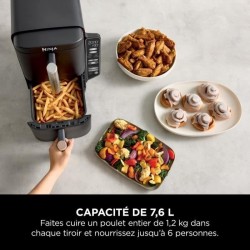 Friteuse sans huile NINJA - Double Stack SL300EU - Capacité 7,6L - 6 programm...