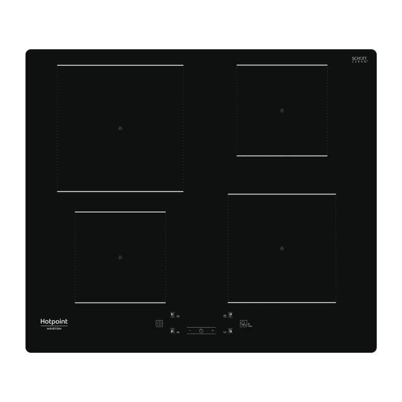 Table de cuisson induction - HOTPOINT - 4 foyers - L60 cm - HQ5660SNE