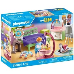 PLAYMOBIL 71609 Chambre de parents avec berceau suspendu, Maison d'architecte...