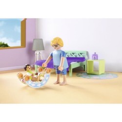 PLAYMOBIL 71609 Chambre de parents avec berceau suspendu, Maison d'architecte...