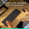 Ensemble Clavier Souris - Sans fil - Logitech - MK295 - AZERTY - Noir