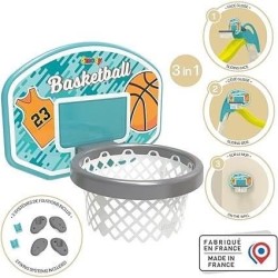 Smoby - Panier de Basket enfant - Accessoire de toboggan Smoby - 3 en 1 - Dés...