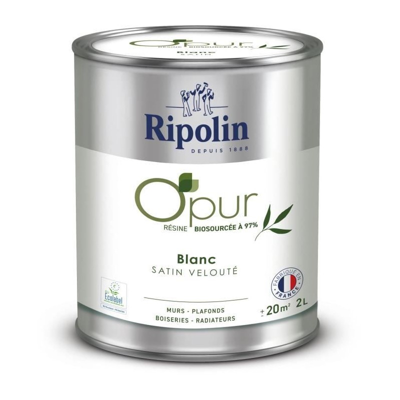 Peinture O'PUR murs, boiseries & radiateurs - RIPOLIN - 472822 - Blanc - Sati...
