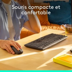 Ensemble Clavier Souris - Sans fil - Logitech - MK295 - AZERTY - Noir