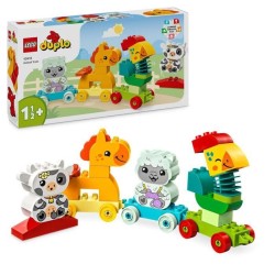 LEGO 10412 DUPLO My First Le Train des Animaux, Jouet a Roues pour Enfants, A...