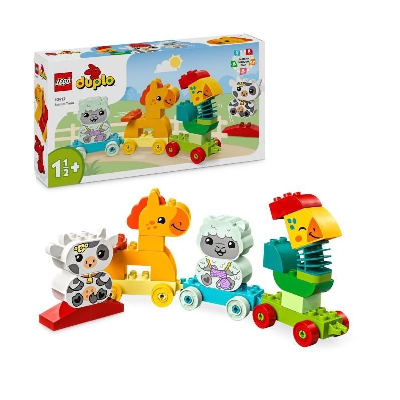 LEGO 10412 DUPLO My First Le Train des Animaux, Jouet a Roues pour Enfants, A...
