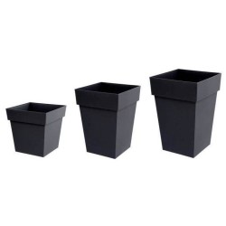 Pot de fleurs Carré XXL 43 cm - EDA - Toscane - 98 L - 43,3 x 43,3 x H. 80 cm...