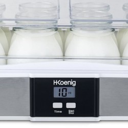 Yaourtiere HKoeNIG - ELY120 - Capacité 12 pots en verre de 160ml + 1 pot a fr...