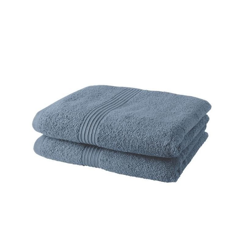 Lot de 2 serviettes de toilette TODAY 50x90 cm 100% Coton - Denim